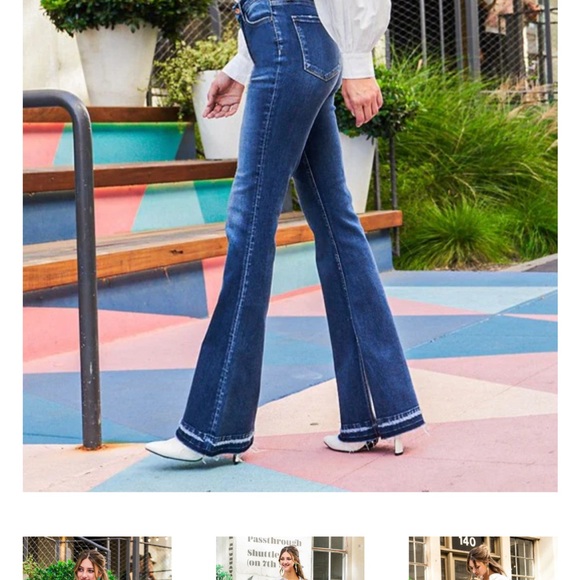 Flying Monkey Split Leg Flare Jeans NWT - Picture 2 of 5